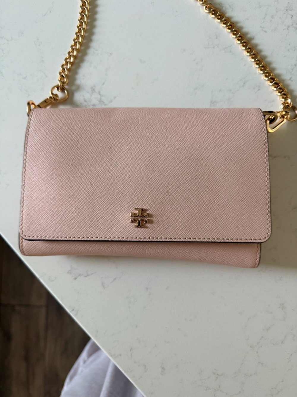 Tory Burch Blush Pink Crossbody with Gold Chain - Picture 2 of 7